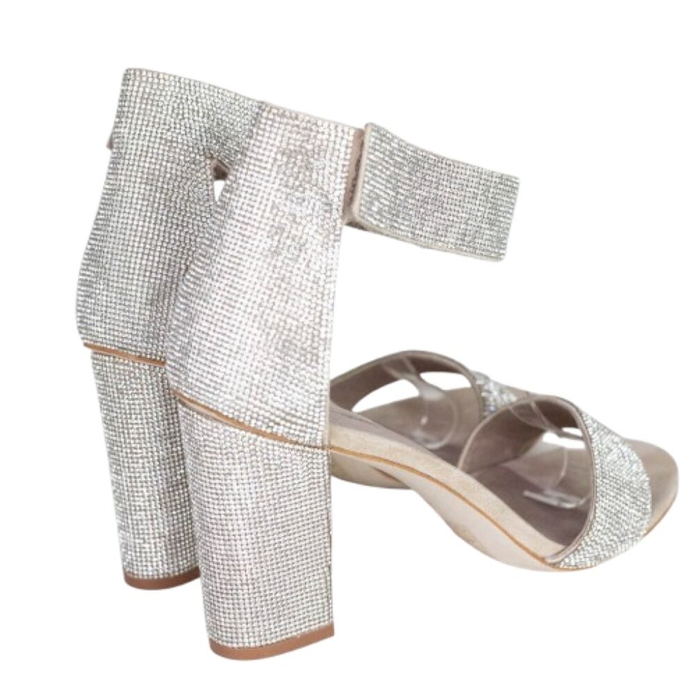 Jeffrey Campbell Kassidy Silver Rhinestone Platform Heels Women's Size 10 - Picture 4 of 9